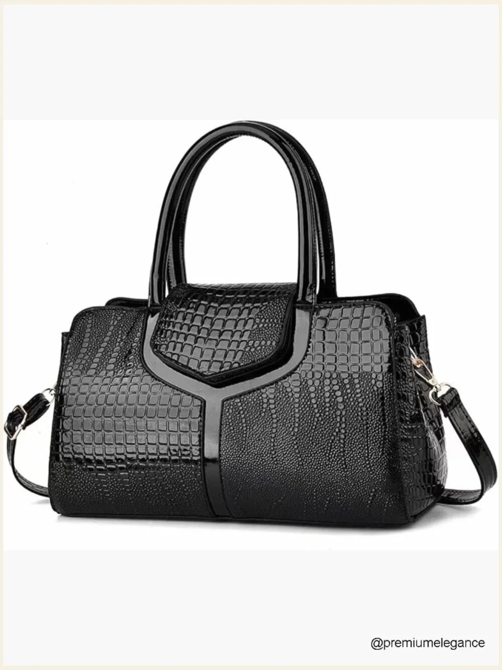 Vintage Crocodile Pattern Top Handle Satchel Crossbody Hobo Bag Purse for Women